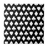 トランプのポーカーのテーマの芸術のトランプのポーカーのスーツのプリントパターン黒 タイル (正面)