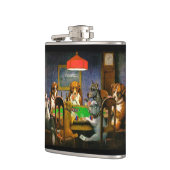 トランプのポーカーのビニールの包まれたなフラスコを遊んでいる犬 フラスク (左)