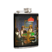 トランプのポーカーのビニールの包まれたなフラスコを遊んでいる犬 フラスク (右)