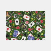 トランプのポーカーのプリント フリースブランケット (正面(横))