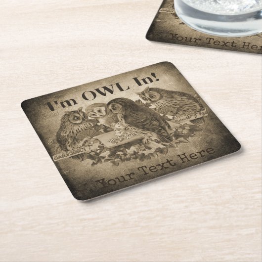 トランプのポーカーの夜 スクエアペーパーコースター (アングル)