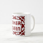 トランプのポーカーの女王 コーヒーマグカップ (正面右)