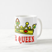 トランプのポーカーの女王 コーヒーマグカップ (正面右)