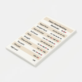 トランプのポーカーの手の順番のリマインダ(ベージュのストライプ) ポストイット