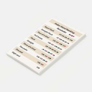 トランプのポーカーの手の順番のリマインダ(ベージュのストライプ) ポストイット