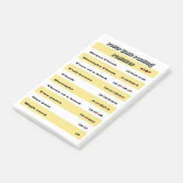 トランプのポーカーの手の順番を示すアラーム(黄色のストライプ) ポストイット