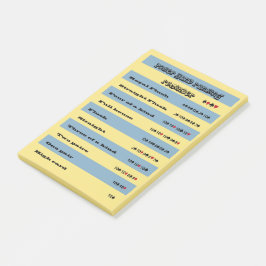 トランプのポーカーの手の順番付けリマインダBlu & Yellowストライプ ポストイット