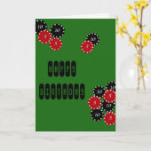 トランプのポーカーの誕生日 カード (黄色い花)