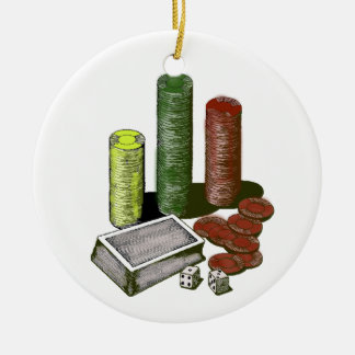 トランプのポーカーの賭博の賭博のオーナメント セラミックオーナメント