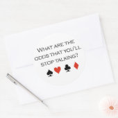 トランプのポーカーのTシャツ:「あなたが消える可能性は何だ ラウンドシール (封筒)