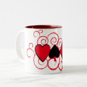 トランプのポーカーはマグスーツの渦巻きます ツートーンマグカップ (正面左)