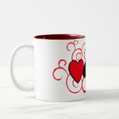 トランプのポーカーはマグスーツの渦巻きます ツートーンマグカップ (左)