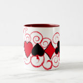 トランプのポーカーはマグスーツの渦巻きます ツートーンマグカップ (中央)