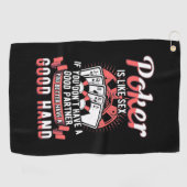 トランプのポーカーは手が器用だ ゴルフタオル (横)