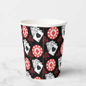 トランプのポーカーをテーマにしたトランプとレッドダイヤモンドパターン 紙コップ (右)