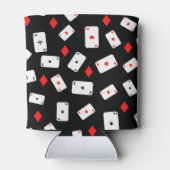 トランプのポーカーをテーマにしたトランプとレッドダイヤモンドパターン 缶クーラー (裏面)