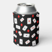 トランプのポーカーをテーマにしたトランプとレッドダイヤモンドパターン 缶クーラー (缶裏面)