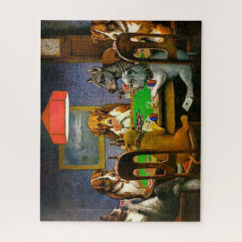 トランプのポーカーを遊んでいる犬 ジグソーパズル