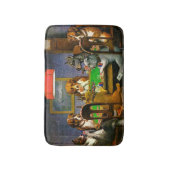 トランプのポーカーを遊んでいる犬 バスマット (正面縦)