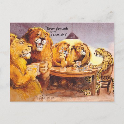 トランプのポーカーアドバイス ポストカード (正面)