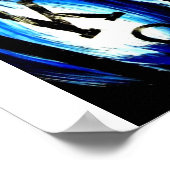 トランプのポーカーアートブルーフレームポケットキングカウボーイズ ポスター (角)