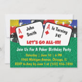 トランプのポーカーエイスバースデーパーティーの招待 招待状 (正面)
