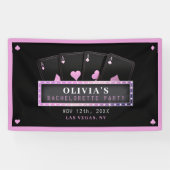 トランプのポーカーエースピンク&ブラックバチェロレッテ 横断幕 (横)