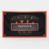 トランプのポーカーエースレッド&ブラック21歳の誕生日パーティー 横断幕 (横)