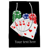 トランプのポーカーカクールードパーティー ミディアムペーパーバッグ (正面)