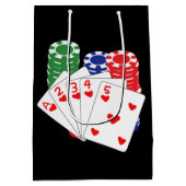 トランプのポーカーカクールードパーティー ミディアムペーパーバッグ (裏面)
