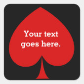 トランプのポーカーカジノスペードパーティーの好意シール スクエアシール (正面)