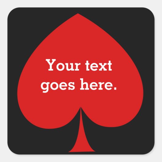 トランプのポーカーカジノスペードパーティーの好意シール スクエアシール (正面)
