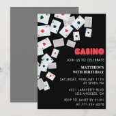 トランプのポーカーカジノ遊賭博のカード94th birthday 招待状 (正面/裏面)