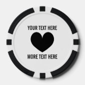 トランプのポーカーカスタムチップハートロゴ付きゴルフボールマーカー ポーカーチップ (正面)