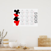 トランプのポーカーカレンダー2021ポスター – 月曜日スタート ポスター (キッチン)