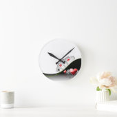 トランプのポーカーカードとカジノシンボル ラウンド壁時計 (ホーム)