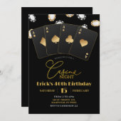 トランプのポーカーカードカジノナイト40th 50th大人誕生日 招待状 (正面/裏面)