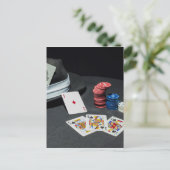 トランプのポーカーカードギャングスターハット ポストカード (スタンド正面)