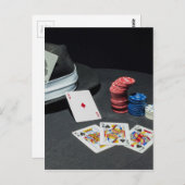 トランプのポーカーカードギャングスターハット ポストカード (正面/裏面)