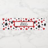 トランプのポーカーカードゲームカジノ誕生日ウォーターボトルラベル ペットボトルラベル (シングルラベル)