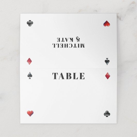トランプのポーカーカードス結婚ーツ プレイスカード (外部開封)