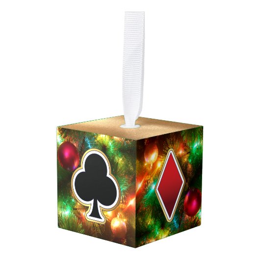 トランプのポーカーカードトランプのポーカープレーヤトランプのポーカーゲームカスタム文字Ace キューブオーナメント (正面アングル)