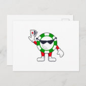 トランプのポーカーカード付きトランプのポーカーチップ ポストカード (正面/裏面)