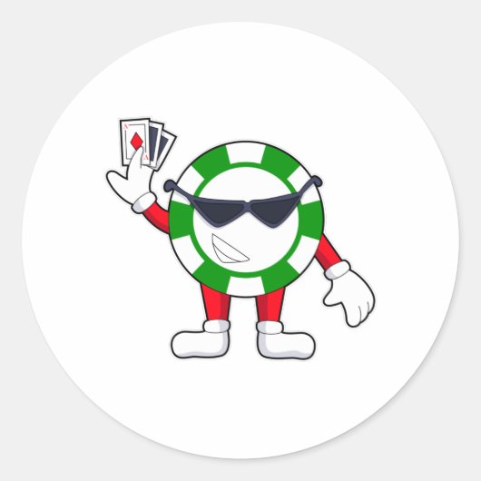 トランプのポーカーカード付きトランプのポーカーチップ ラウンドシール (正面)