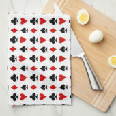 トランプのポーカーカード記号パターンテクスチャダイヤモンドスペード キッチンタオル (四つ折り)