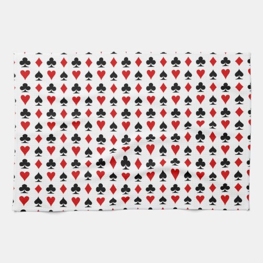 トランプのポーカーカード記号パターンテクスチャダイヤモンドスペード キッチンタオル (横)