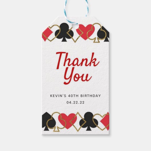 トランプのポーカーギフトラベル ギフトタグ (正面)