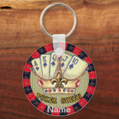 トランプのポーカークイーンキーチェーン キーホルダー (正面)