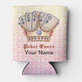 トランプのポーカークイーンクーラーボックス 缶クーラー (正面)