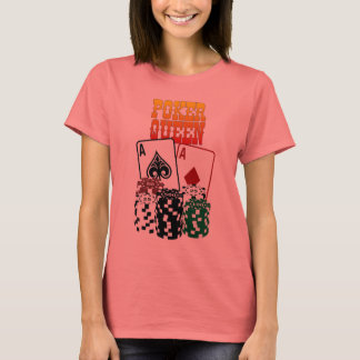 トランプのポーカークイーン – 2つのエースとチップ Tシャツ